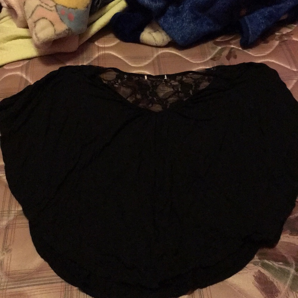 Black blouse with lace back